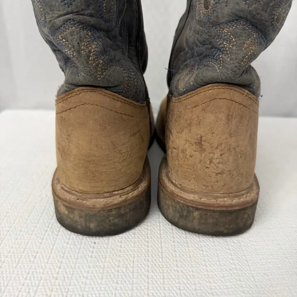 Dan Post Boots Boys Size 4 D Brantley Brown Blue Leather Cowboy Western